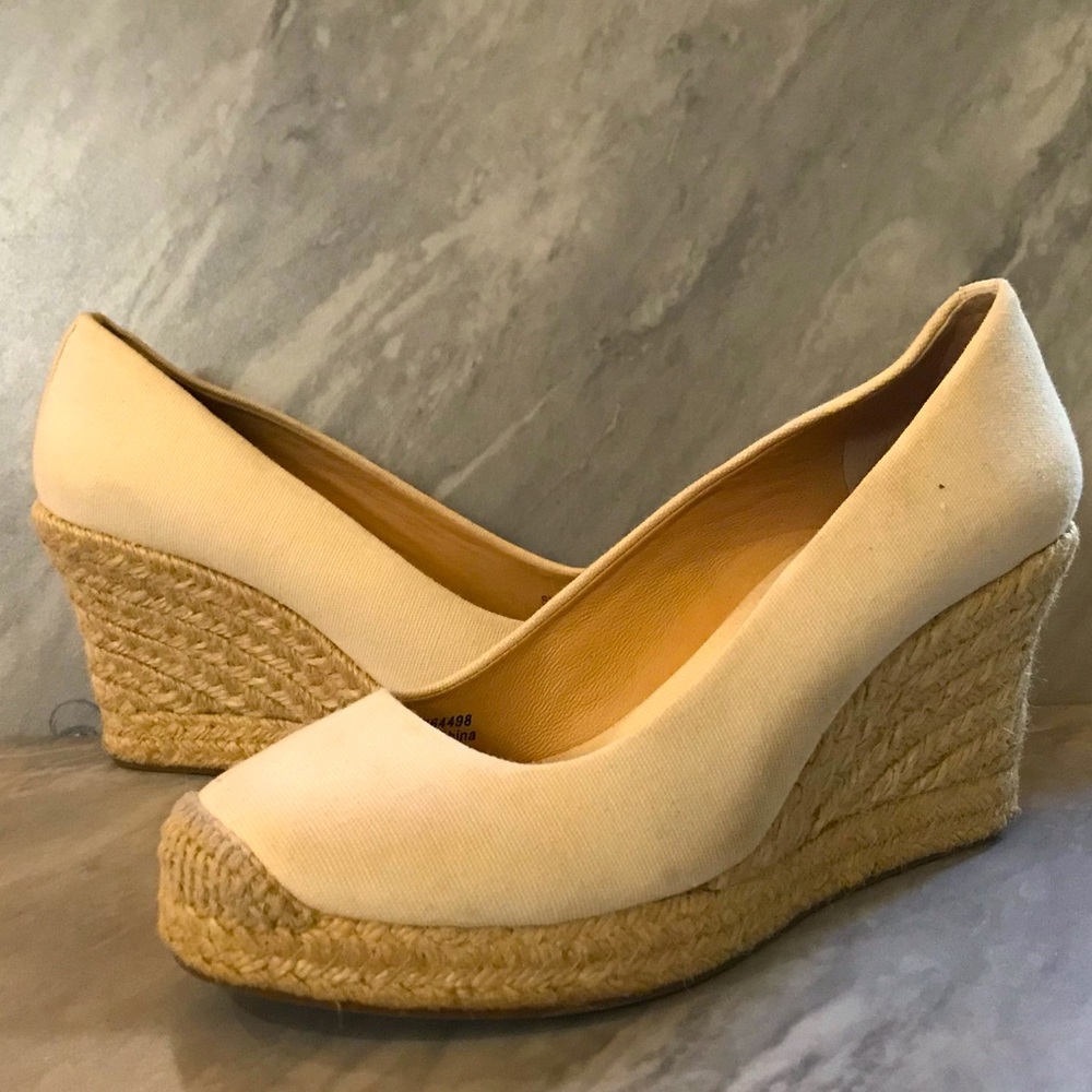 J.Crew wedges (cream/tan)